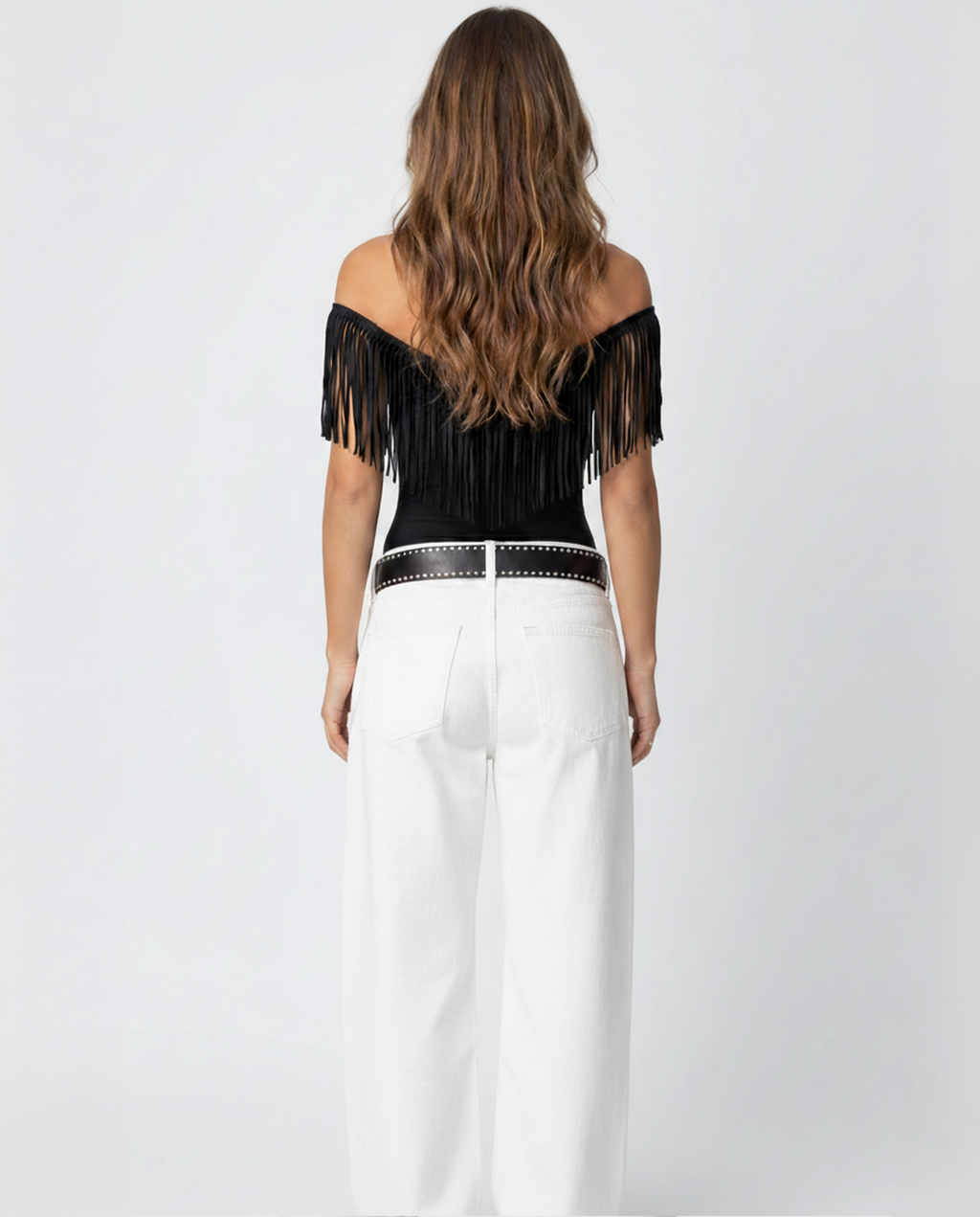 Luxe Black Fringe Top