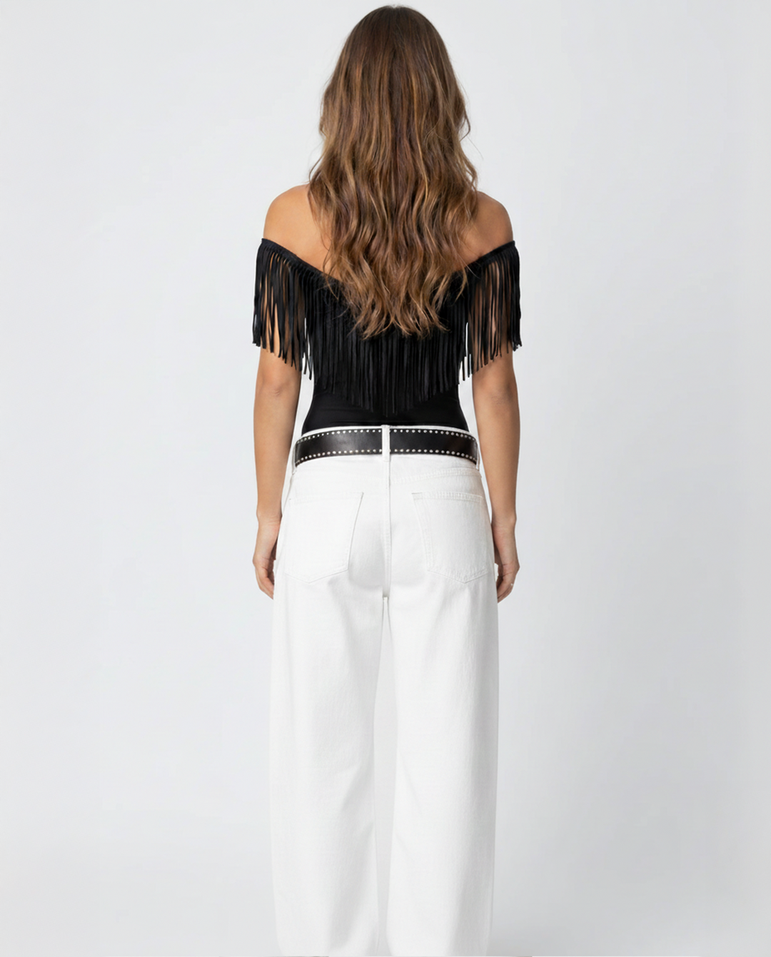 Luxe Black Fringe Top