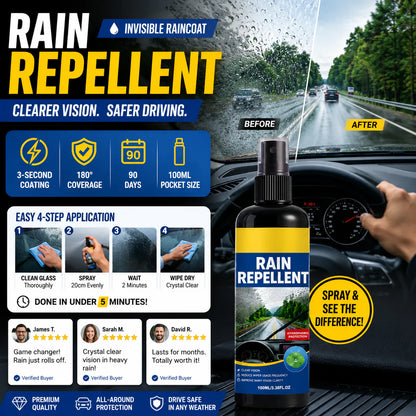 🏆 Last Day Special Price 13.99 ! 🔥Buy 2 Get 1 Free🎁Crystal Clear Windshield Rain Repellent Spray