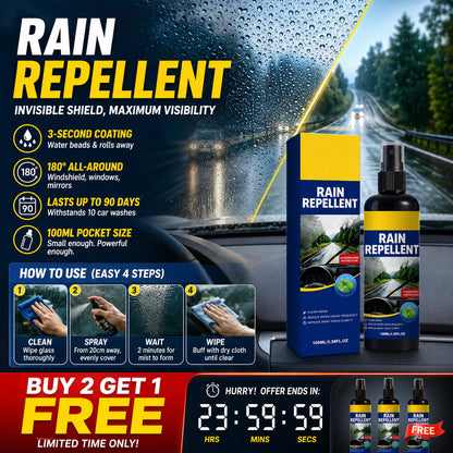 🏆 Last Day Special Price 13.99 ! 🔥Buy 2 Get 1 Free🎁Crystal Clear Windshield Rain Repellent Spray